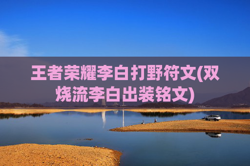 王者荣耀李白打野符文(双烧流李白出装铭文)