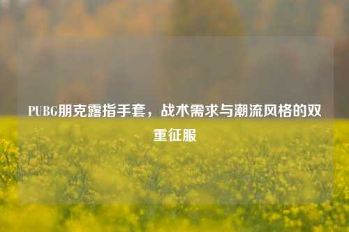 PUBG朋克露指手套，战术需求与潮流风格的双重征服