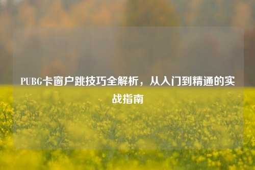 PUBG卡窗户跳技巧全解析，从入门到精通的实战指南