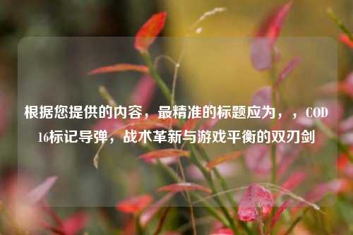 根据您提供的内容，最精准的标题应为，，COD16标记导弹，战术革新与游戏平衡的双刃剑