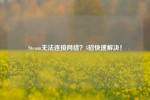 Steam无法连接网络？5招快速解决！
