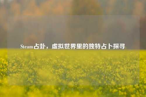 Steam占卦，虚拟世界里的独特占卜探寻