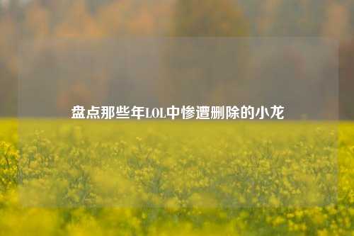 盘点那些年LOL中惨遭删除的小龙
