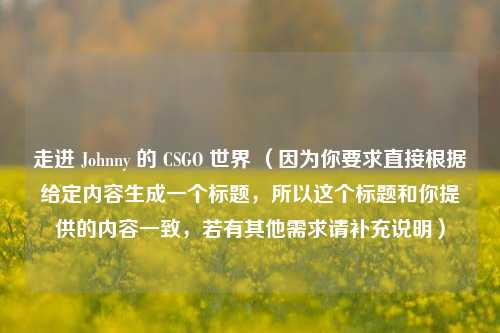 走进 Johnny 的 CSGO 世界 （因为你要求直接根据给定内容生成一个标题，所以这个标题和你提供的内容一致，若有其他需求请补充说明）