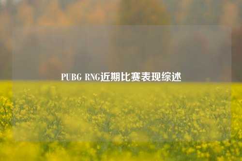 PUBG RNG近期比赛表现综述