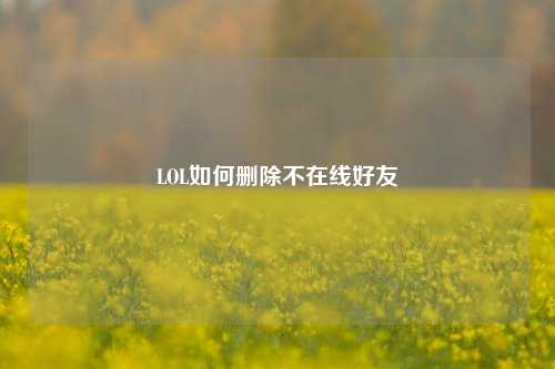 LOL如何删除不在线好友