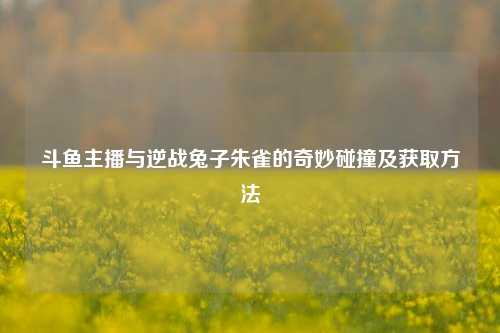 斗鱼主播与逆战兔子朱雀的奇妙碰撞及获取 *** 