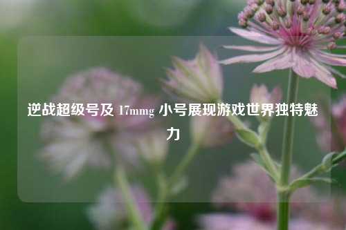 逆战超级号及 17mmg 小号展现游戏世界独特魅力