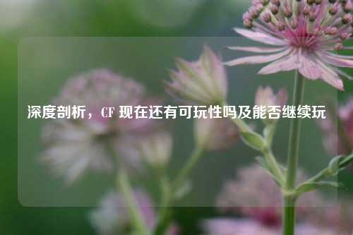 深度剖析,CF 现在还有可玩性吗及能否继续玩