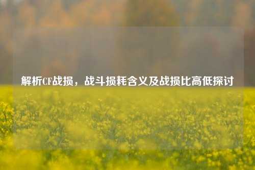 解析CF战损，战斗损耗含义及战损比高低探讨