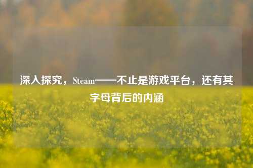 深入探究，Steam——不止是游戏平台，还有其字母背后的内涵