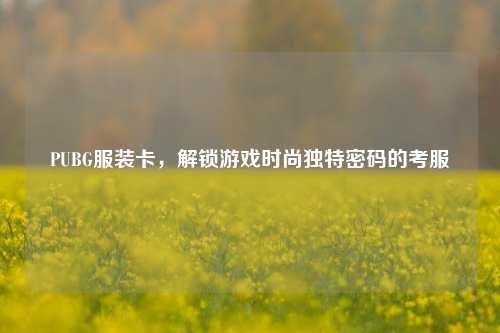 PUBG服装卡，解锁游戏时尚独特密码的考服