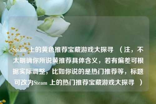 Steam 上的黄色推荐宝藏游戏大探寻  （注，不太明确你所说黄推荐具体含义，若有偏差可根据实际调整，比如你说的是热门推荐等，标题可改为Steam 上的热门推荐宝藏游戏大探寻  ）