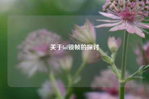 关于lol锁帧的探讨