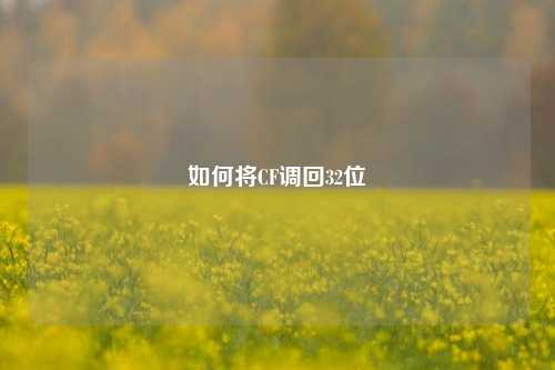 如何将CF调回32位