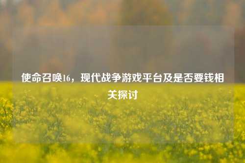 使命召唤16，现代战争游戏平台及是否要钱相关探讨