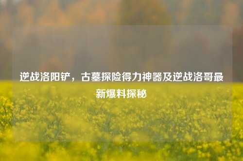 逆战洛阳铲，古墓探险得力神器及逆战洛哥最新爆料探秘