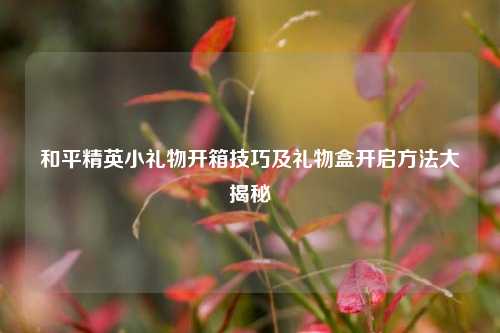 和平精英小礼物开箱技巧及礼物盒开启 *** 大揭秘