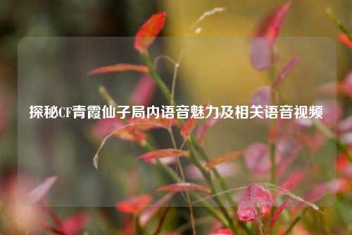 探秘CF青霞仙子局内语音魅力及相关语音视频