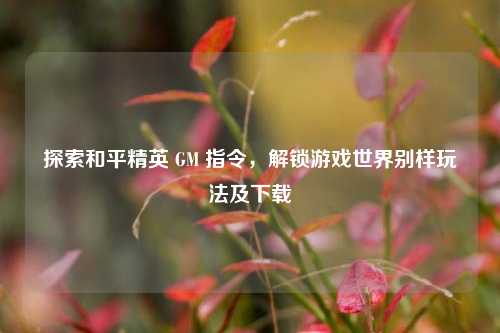 探索和平精英 GM 指令，解锁游戏世界别样玩法及下载