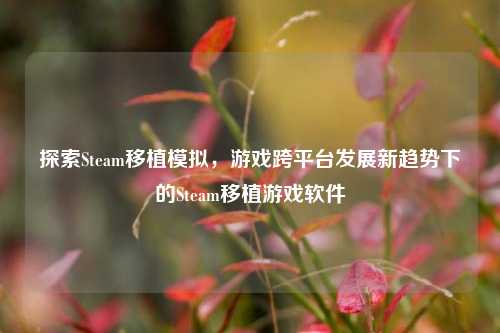 探索Steam移植模拟，游戏跨平台发展新趋势下的Steam移植游戏软件