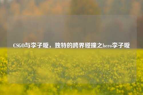 CSGO与李子璇，独特的跨界碰撞之hero李子璇