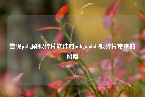 警惕pubg刷银碎片软件对pubgmobile银碎片带来的风险