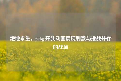 绝地求生，pubg 开头动画展现 *** 与挑战并存的战场