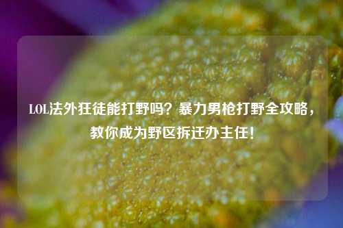 LOL法外狂徒能打野吗？暴力男枪打野全攻略，教你成为野区拆迁办主任！