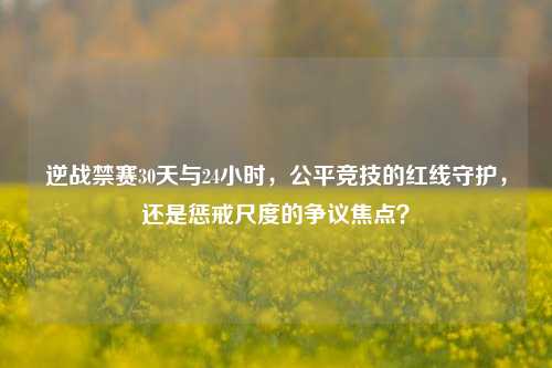 逆战禁赛30天与24小时，公平竞技的红线守护，还是惩戒尺度的争议焦点？