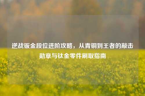 逆战钣金段位进阶攻略，从青铜到王者的敲击勋章与钛金零件刷取指南