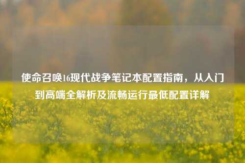 使命召唤16现代战争笔记本配置指南，从入门到高端全解析及流畅运行更低配置详解