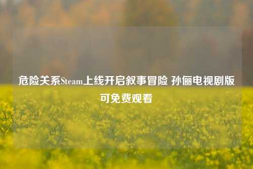 危险关系Steam上线开启叙事冒险 孙俪电视剧版可免费观看