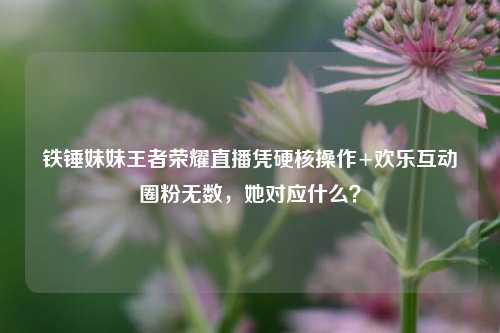 铁锤妹妹王者荣耀直播凭硬核操作+欢乐互动圈粉无数，她对应什么？