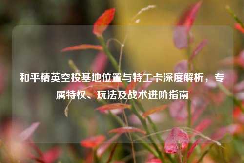 和平精英空投基地位置与特工卡深度解析，专属特权、玩法及战术进阶指南