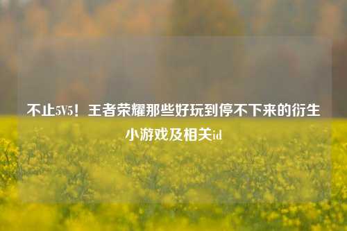 不止5V5！王者荣耀那些好玩到停不下来的衍生小游戏及相关id