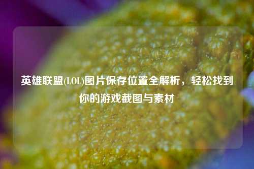 英雄联盟(LOL)图片保存位置全解析,轻松找到你的游戏截图与素材