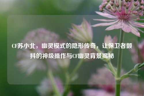 CF苏小北,幽灵模式的隐形传奇,让保卫者颤抖的神级操作与CF幽灵背景揭秘