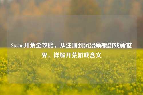 Steam开荒全攻略，从注册到沉浸解锁游戏新世界，详解开荒游戏含义