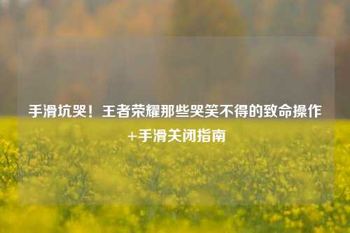 手滑坑哭!王者荣耀那些哭笑不得的致命操作+手滑关闭指南