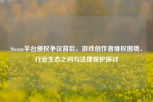 Steam平台侵权争议背后,游戏创作者 *** 困境、行业生态之问与法律保护探讨