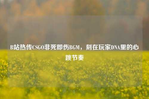 B站热传CSGO非死即伤BGM，刻在玩家DNA里的心跳节奏