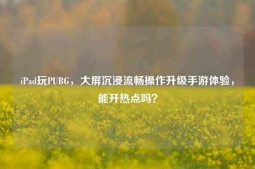 iPad玩PUBG,大屏沉浸流畅操作升级手游体验,能开热点吗?
