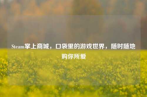Steam掌上商城,口袋里的游戏世界,随时随地购你所爱