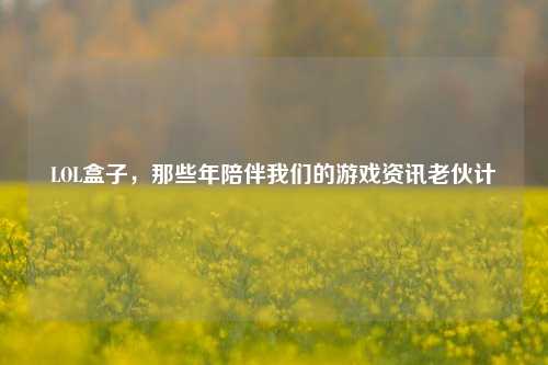 LOL盒子，那些年陪伴我们的游戏资讯老伙计