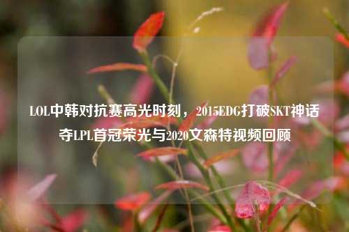 LOL中韩对抗赛高光时刻,2015EDG打破SKT神话夺LPL首冠荣光与2020文森特视频回顾