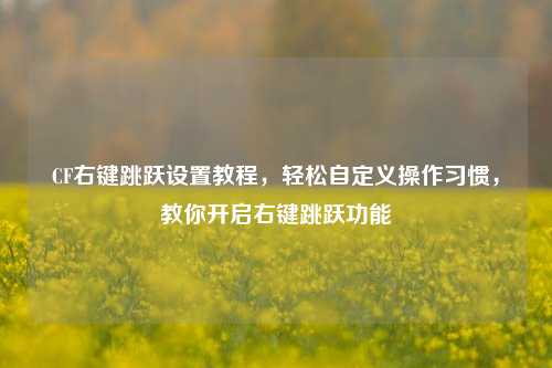 CF右键跳跃设置教程,轻松自定义操作习惯,教你开启右键跳跃功能