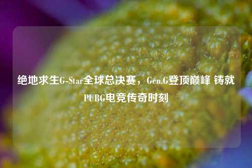 绝地求生G-Star全球总决赛,Gen.G登顶巅峰 铸就PUBG电竞传奇时刻