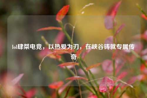 lol肆桀电竞，以热爱为刃，在峡谷铸就专属传奇