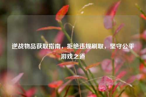 逆战物品获取指南,拒绝违规刷取,坚守公平游戏之道